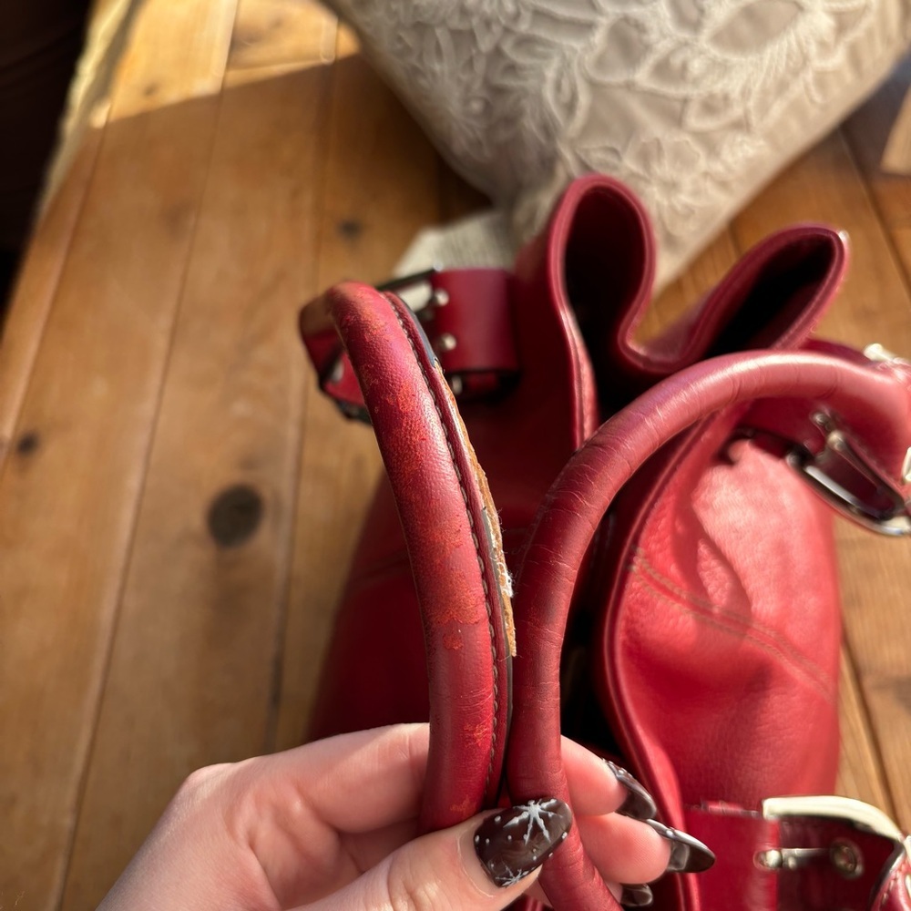Tignanello Red Leather Handbag - Picture 3 of 8